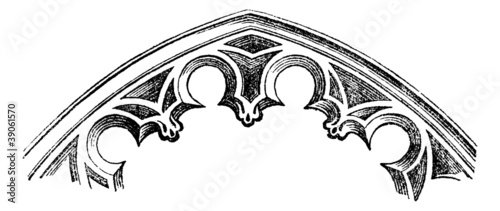 FR Intrados - arches cut-to-date (XV century), vintage engraving