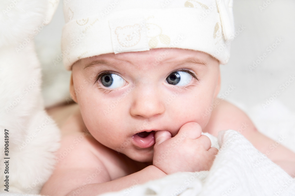cute little baby. a large portrait of cute little baby. a large portrait of
