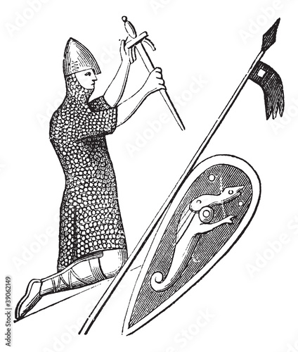 Fotografie The seal of king william the conqueror vintage engraving