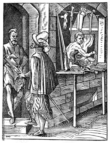 Gunsmith shop vintage engraving