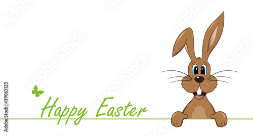 Hase schaut hervor - Happy Easter - Osterhase