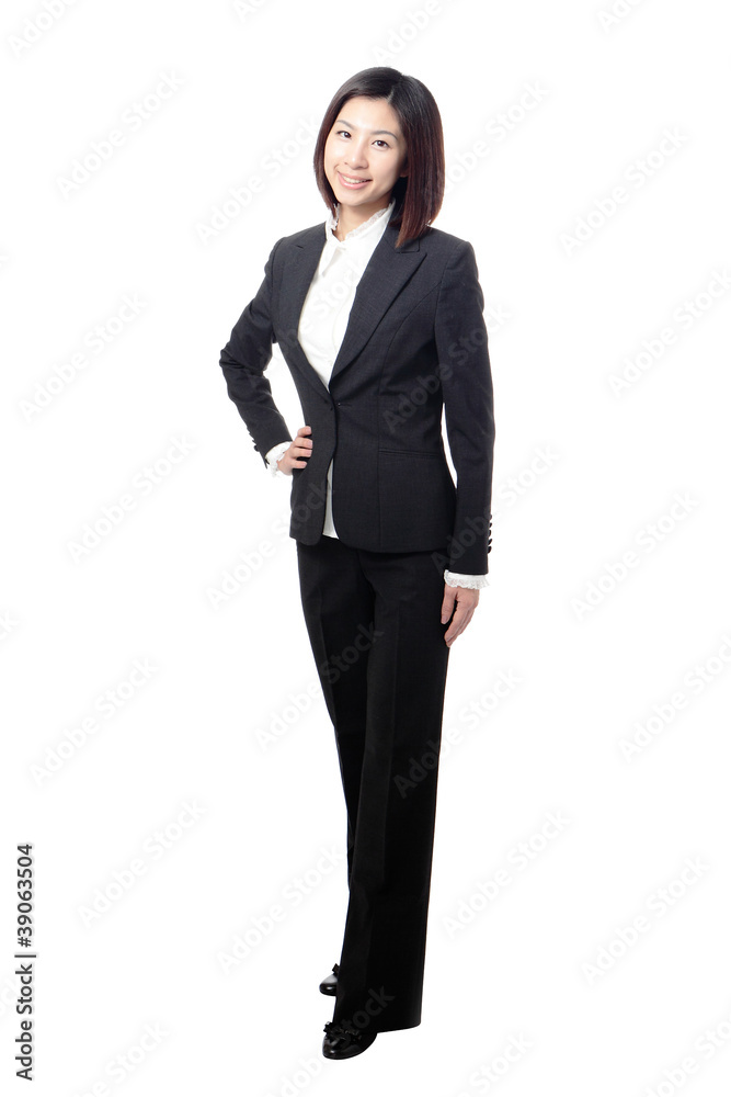 Full length Business woman confident smile standing Full length Business woman confident smile standing