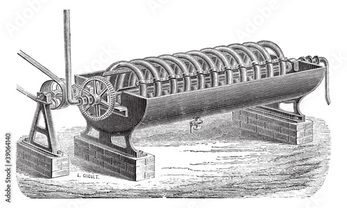Rotary distillation apparatus vintage engraving