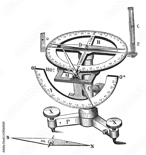Strombo compass vintage engraving