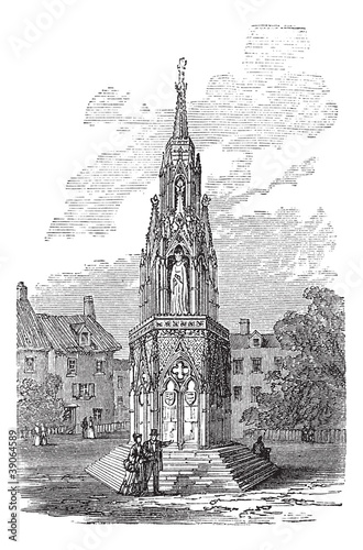 Albert Memorial in Kensington Gardens London England vintage eng