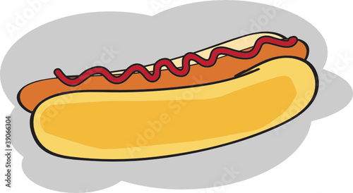 American hot dog, vector illustration