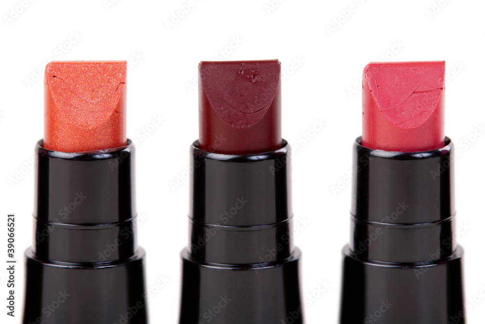 Obraz premium Three lipstick set in a row