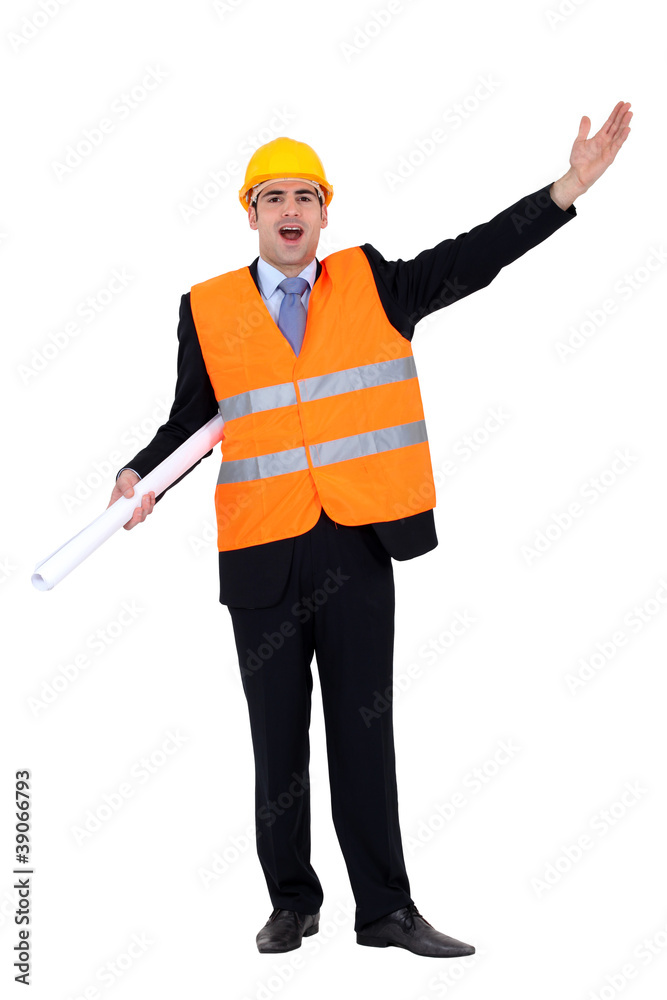 Architect shouting orders Architect shouting orders