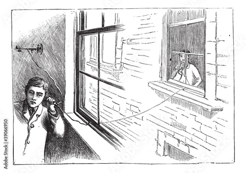 Fig. 5. - Communication via the telephone Magnetic Bell, vintage