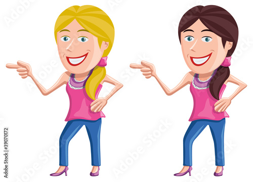 Girl pointing finger