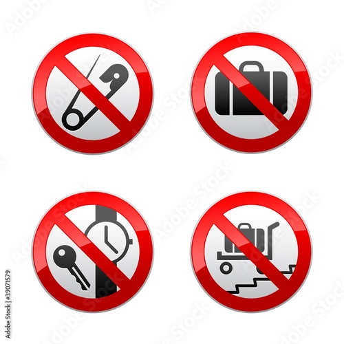 Set prohibited signs - airport Free Download Set prohibited signs - airport - GFXLoad