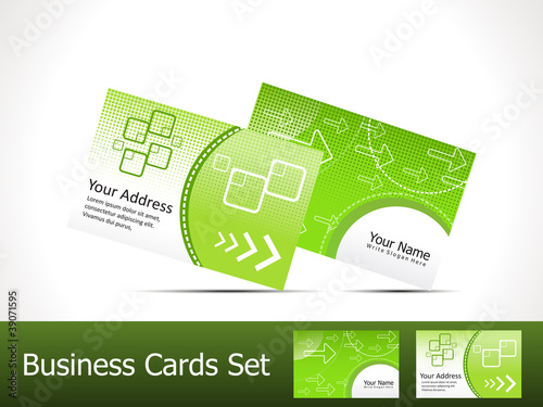 abstract green business card template