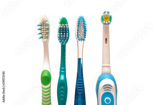 Row of toothbrushes