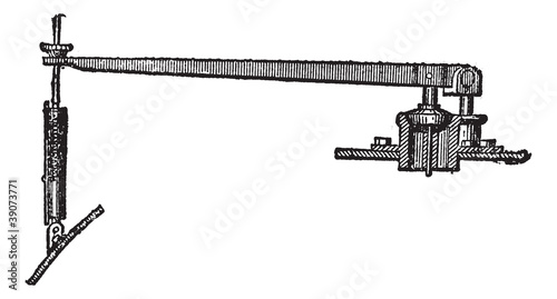 Spring-operated Relief Valve, vintage engraving photo