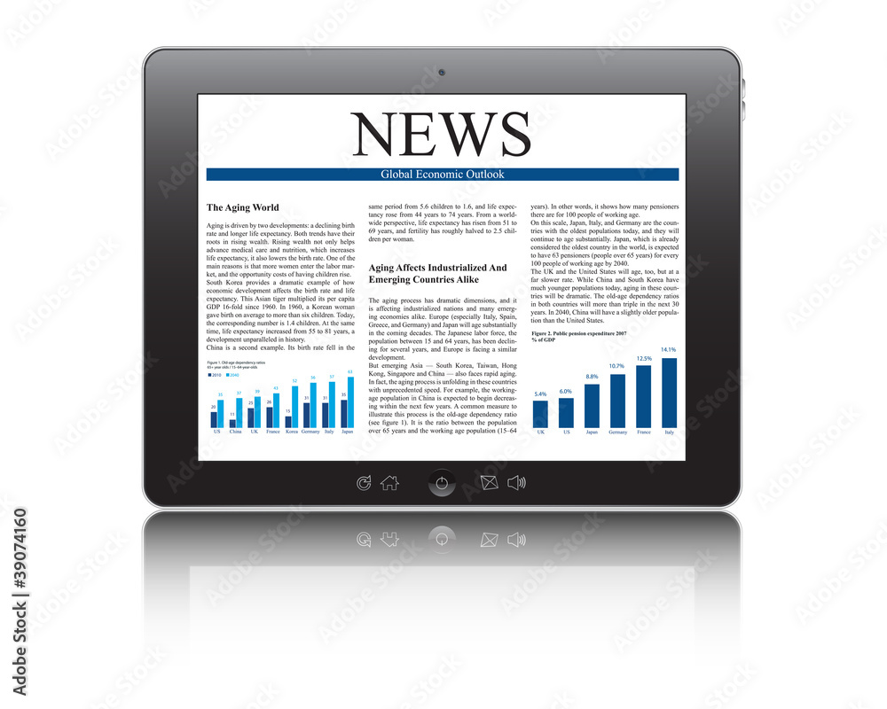 tablet pc with business article tablet pc with business article