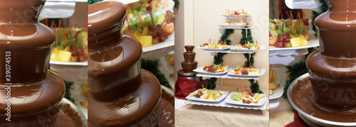 Collection fruit, berries prepared for ìàêàíèÿ in a chocolate fo