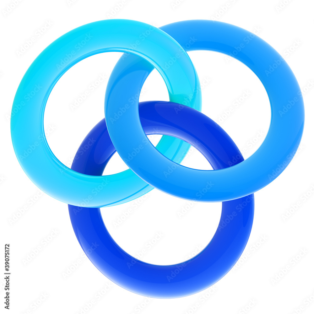 Abstract glossy emblem made of interlinked rings Abstract glossy emblem made of interlinked rings