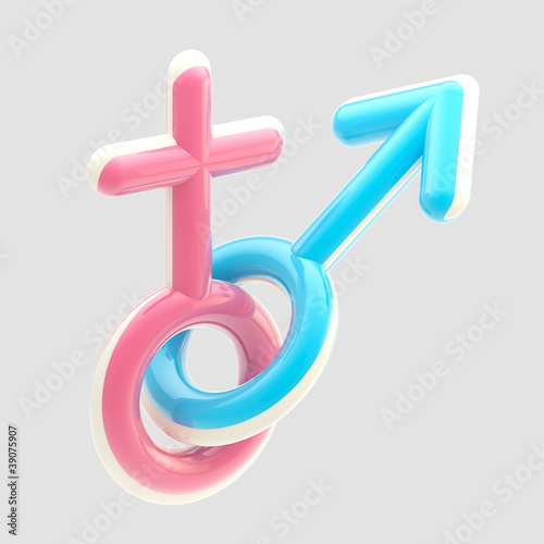 Male and female glossy sign...