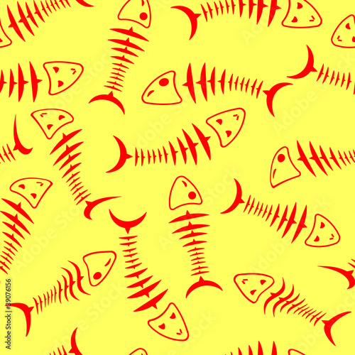 Seamless wallpaper skeleton fish
