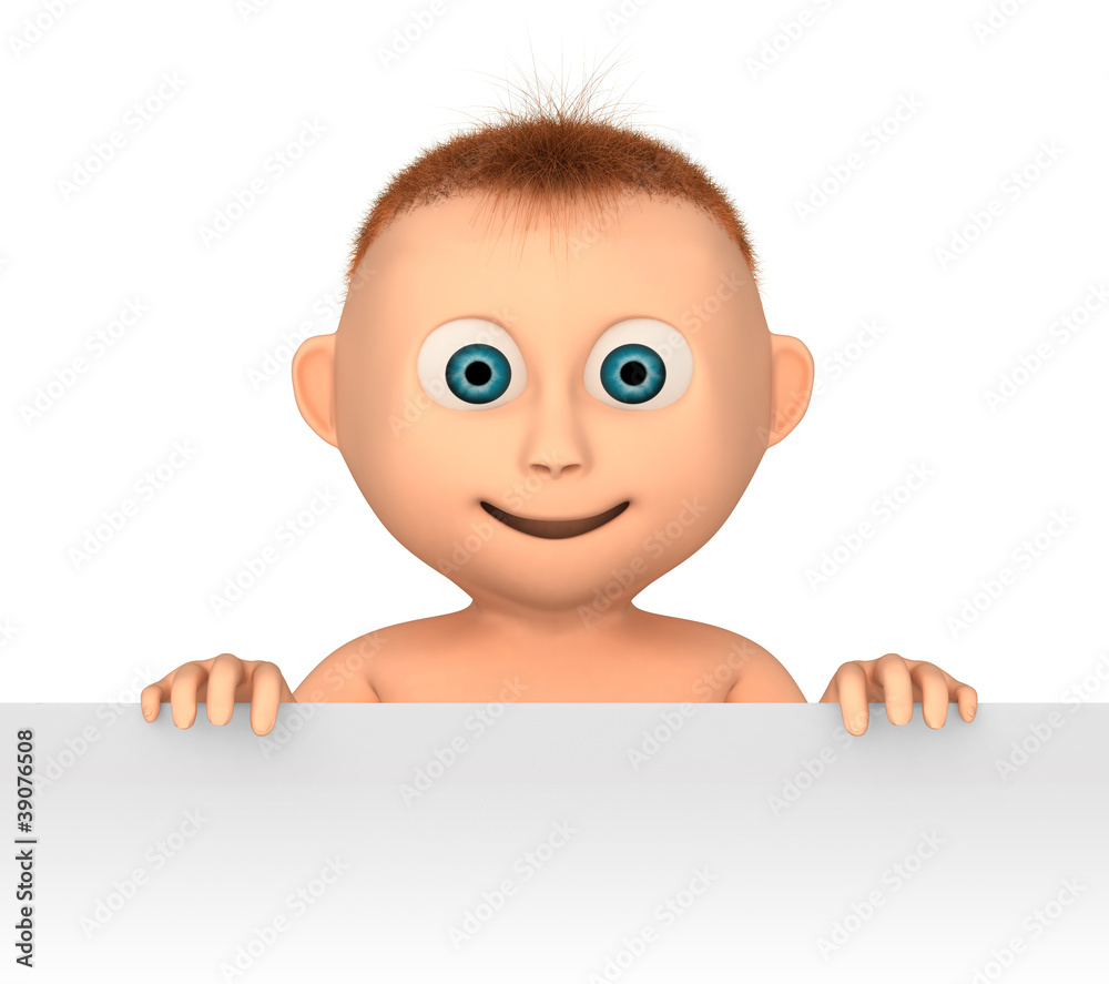 baby holding blank, 3d render isolated on white baby holding blank, 3d render isolated on white