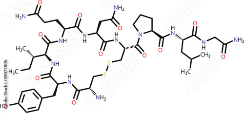 Oxytocin "love hormone" structural formula