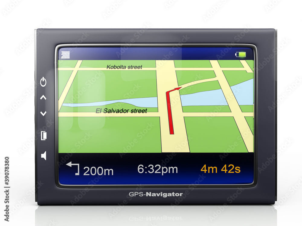 Images 3d: gps-navigator with a card of territory and the specif Images 3d: gps-navigator with a card of territory and the specif