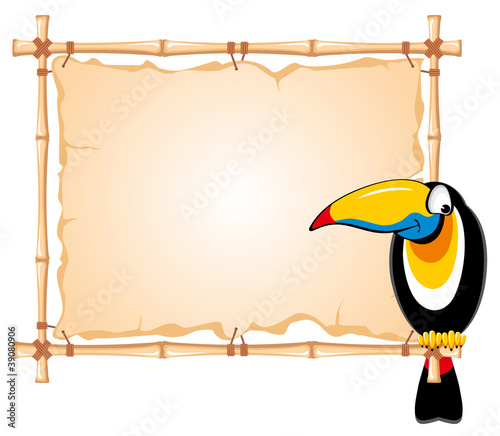 Bamboo frame and toucan