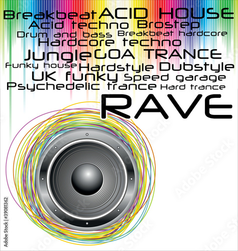 rave music genres background