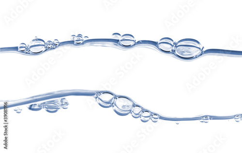 set of waves of  blue water  on a white background