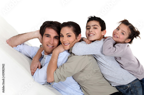 Family piled on top of each other