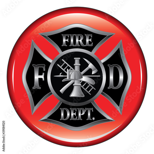 Fire Department Maltese Cross Button