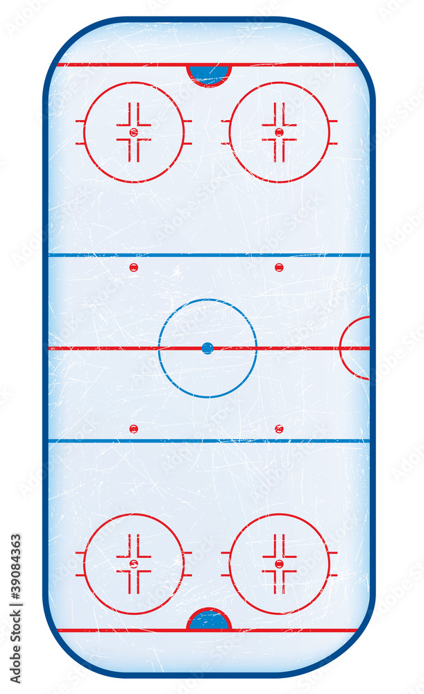 Fototapeta premium Top view of hockey rink.