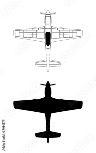 Black and White P-51 Mustang
