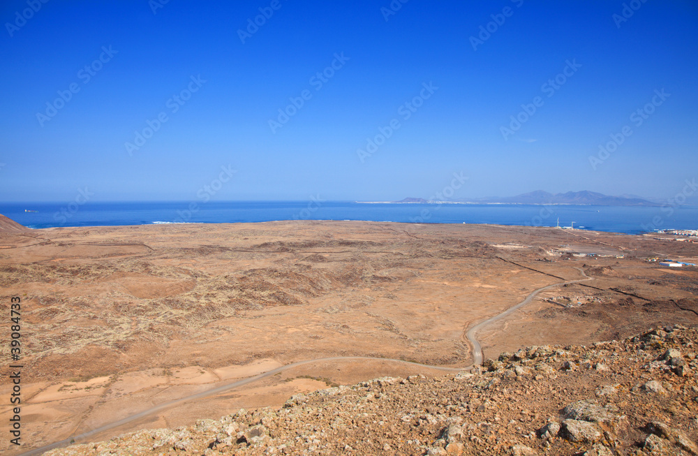 Northern Fuerteventura, view from  Bayuyo volcano towards Lanzar