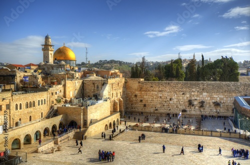 Old City Of Jerusalem at the Wailing Wall and Dome of the Rock