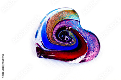 Multi-color glass heart