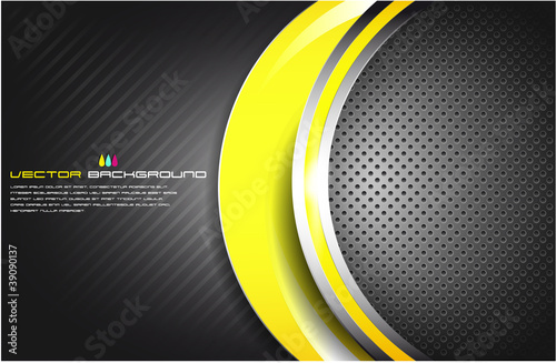 Vector abstraction with a dark background and yellow elements