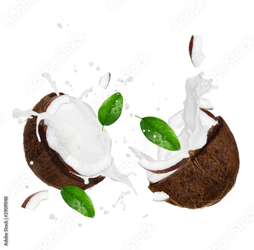 Coconuts with milk splash, ...