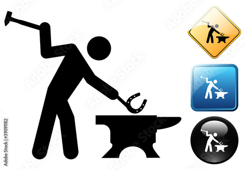 Blacksmith pictogram and signs