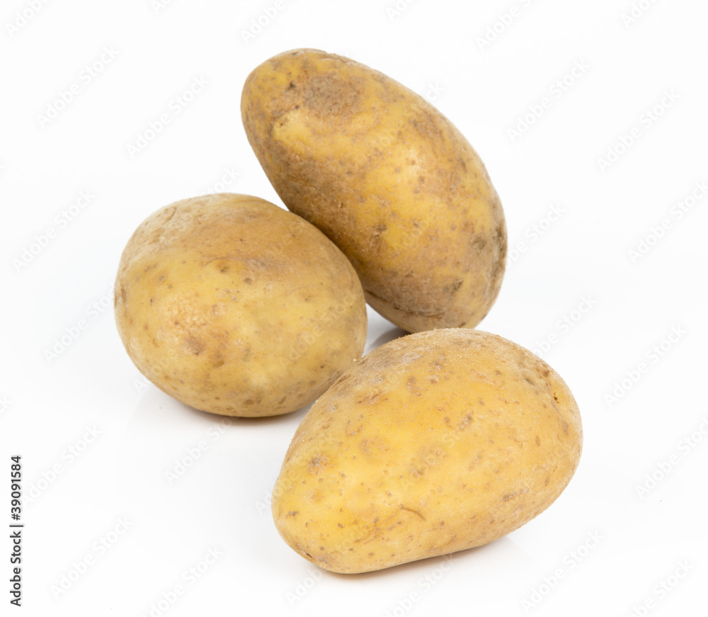 bunch of potatoes on white background bunch of potatoes on white background