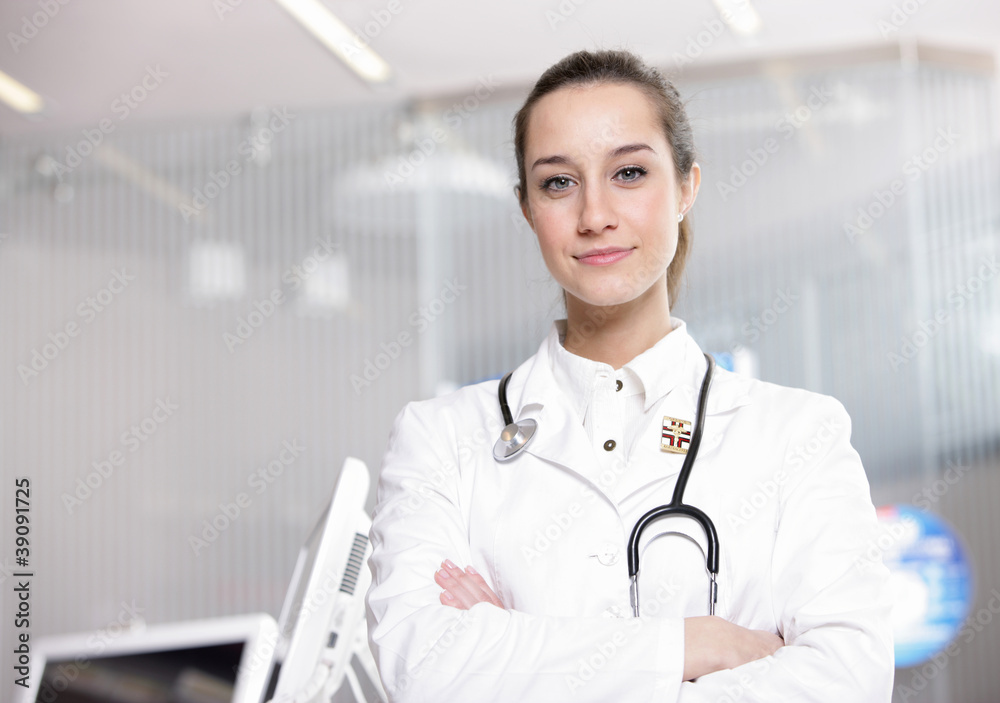 portrait of a female pharmacist at pharmacy portrait of a female pharmacist at pharmacy