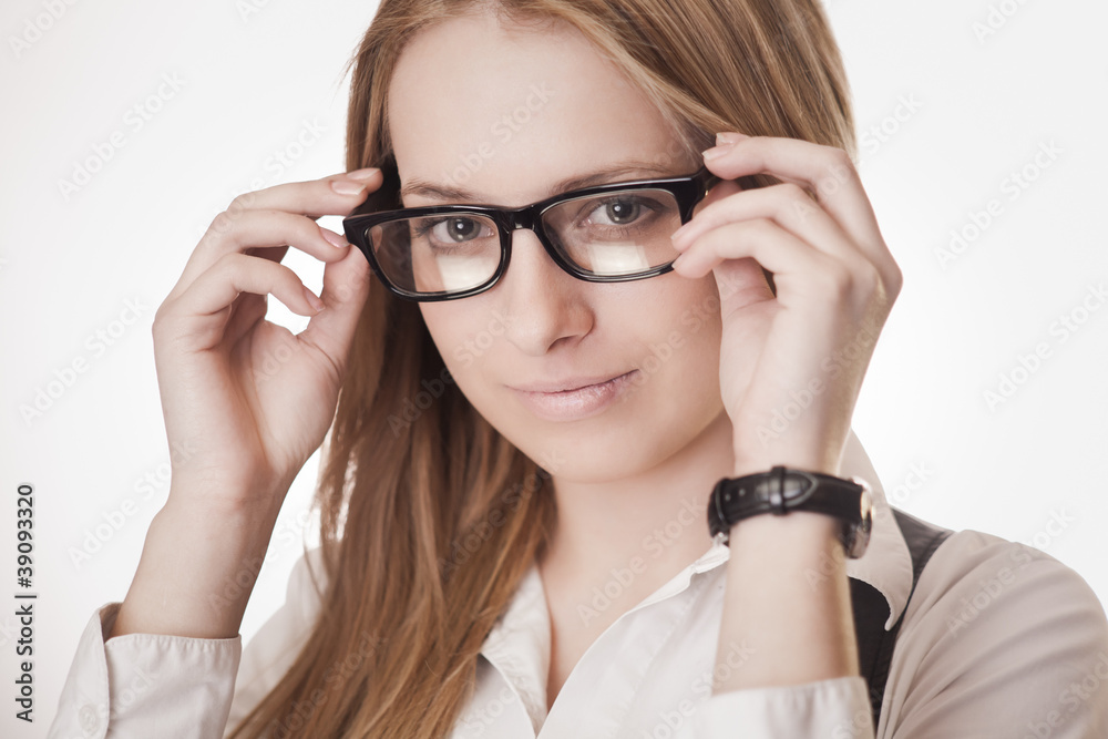 Cute girl wearing glasses