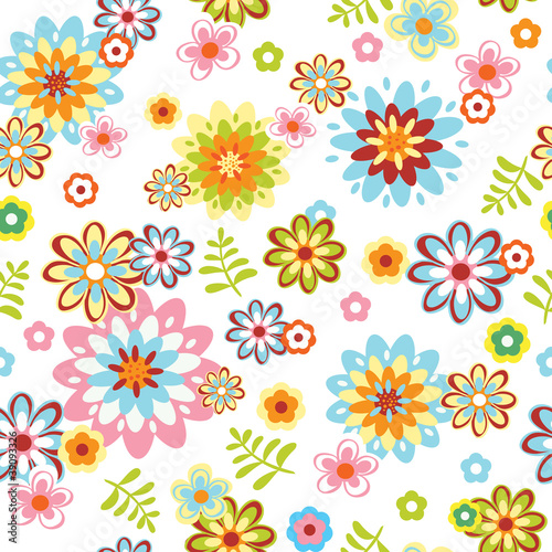 cute abstract seamless floral pattern