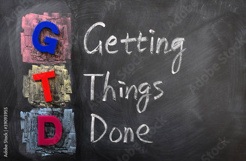 Acronym of GTD for Getting Things Done photo