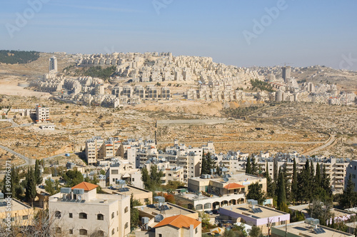 View of Har Homa (Hebrew illegal settlement) from Bethlehem 2010 photo