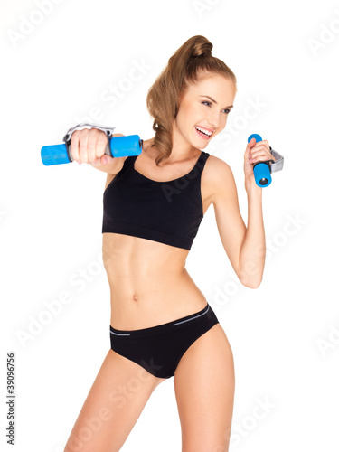 Fitness woman in black sports clothes © Dash