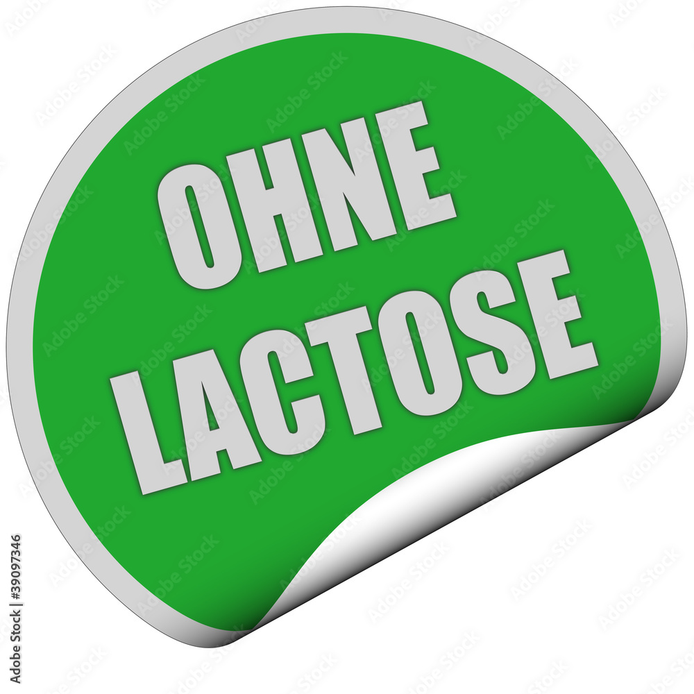 Sticker grün rund curl unten OHNE LACTOSE Sticker grün rund curl unten OHNE LACTOSE