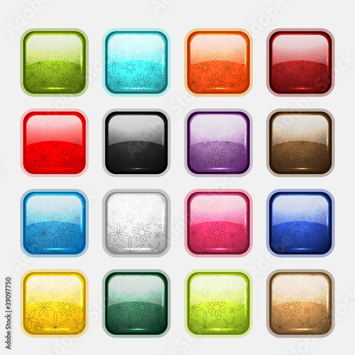 Set of glossy button icons for your design