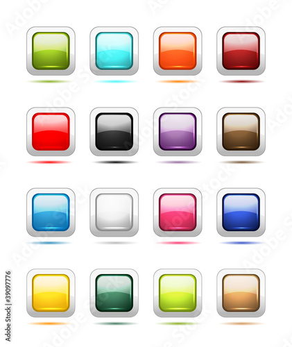 Set of glossy button icons for your design