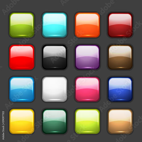 Set of glossy button icons for your design
